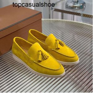 Loro Piano Summer Walk Beste kwaliteit kwastjes Suede Design Loafers Schoenen Heren Handgestikt Gladde LP Jogging Instapper Comfort Feestjurk Casual Wandelen EU36-46