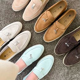 Loro Piano Summer Walk Flat Heel Casual Shoe Man Tasman Loafers Luxe suede jurk Designer schoen Moccasin Slip On Buiten Run Shoe Low Top Sneakers Lederen schoenen GWX