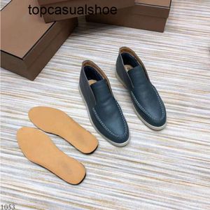 Loro Piano Topkwaliteit Winter Echt leer dames Heren Bontjurk Casual Schoenen lp designer open walk flats Mocassin Plus Size 45 46 SXS2