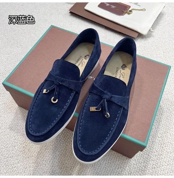 Loro Piano Femme Summer Walk Outdoor Dress Shoes Man Tasman Talage plat Classic Locs Low Top Top Luxury Suede Designer Shoe Moccasin Slip on Career Casual Casual
