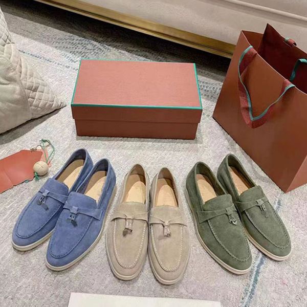 Loro Piano Woman Summer Walk Walk Dress Shoes Man Tasman Tacs Flat Classic Suede Cool Oxfords Comfort Comfort Loafer Designer Shoe Mocasins Slip On Carry Sneaker