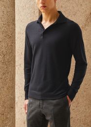 Loro PianoShirt Дизайнерские мужские рубашки с длинными рукавами с лацканами, дышащие модные зимние топы