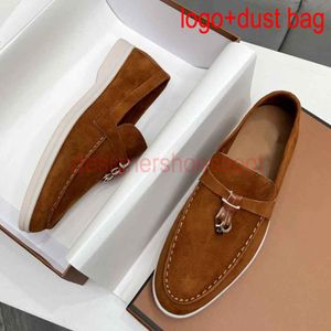 Loro suede platte schoenen zomer walk schoenen dames slip resistent loafers dames rond teen muilezel schoenen casual schoenen ontwerper rijschoenen mannen plat