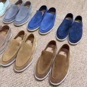 Loro Tennis Vintage en cuir en cuir Sandale Sandale Walk Dress Shoes Fashion with Box Designer Outdoor Nouveau basketing Flat Casual Shoe Mens Moccasins Piana Run Mandinon