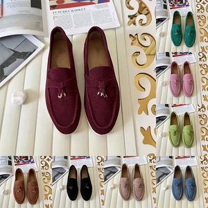 Loro femme Summer Piano Walk Dress Shoes loro man tasman talons plates Piano Mandis bas bas de luxe en daim sneakers de créateur chaussure moccasin slip on carrière chaussure décontractée