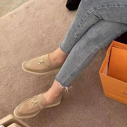 LORO Zapato plano vintage de cuero cómodo y casual para mujer