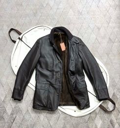 Loropiano Jackets de pieles para hombres chaqueta de piel negra