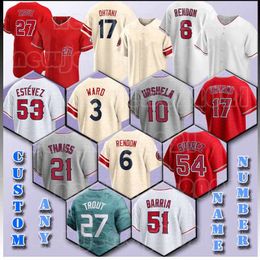 27 Mike Trout Maillot de baseball 17 Shohei Ohtani Anthony Rendon Reid Detmers Matt Thaiss Jose Suarez Taylor Ward Hunter Renfroe Gio Urshela Carlos Estevez Jaime Barria