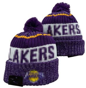 Los Angeles Beanies Lakers bonnet nord-américain basket-ball équipe côté Patch hiver laine Sport tricot chapeau crâne casquettes a17
