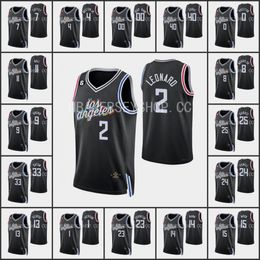 Мужская майка Los Angeles ''Clippers'' Kawhi Leonard Marcus Morris Sr. Paul George John Wall Custom 2022-23 City Black Edition