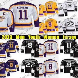Los''Angeles''Kings #11 Anze Kopitar Camiseta de hockey retro inversa 8 Drew Doughty 22 Kevin Fiala Kempe Iafallo Quinton Byfield Joonas Korpisal