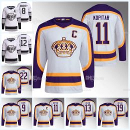 Los''Angeles''Kings'' Anze Kopitar Retro Retro Jersey Gabriel Vilardi Kevin Fiala Adrian Kempe Jonathan Quick Phillip Danault Drew Doughty Quinton