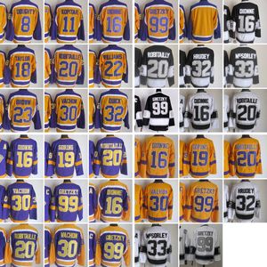 Los Angeles''Kings''New Retro ijshockeytruien 99 Wayne Gretzky 8 Doughty 11 Anze Kopitar 16 Dionne 18 Taylor 19 Butch Goring 20 Robitaille Brown Vachon