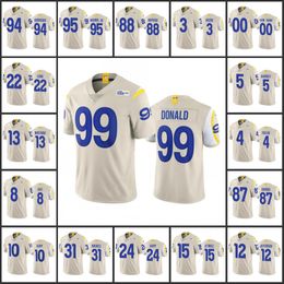 Los Angeles''Rams''Men 10 Cooper Kupp 99 Aaron Donald 15 Tutu Atwell 9 Matthew Stafford Dames Jeugd Bone Custom Vapor Limited Jersey