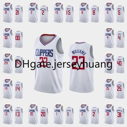 Los Angeles \ Rclippers \ Rmen Paul George Kawhi Leonard Lou Williams Montrezl Harrell \ RNBA White Custom Sociation Jersey