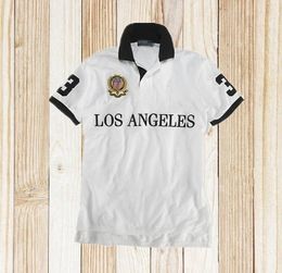 LOS ANGELES Polos de manga corta Camiseta para hombre versión city 100% algodón bordado S-5XL para hombre