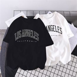 Los Angeles T-shirt Mannen Vrouwen Mode Katoenen T-shirt Boston Brief Afdrukken T-shirt Zomer Camiseta Hombre Californa Top Kid Tee jongen 220608