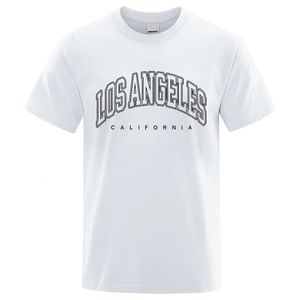 Los Angeles Verenigde Staten Dubbele overzicht Men Women T -shirts Summer Oversize losse tops Ademend katoenen T -shirt T -shirt 240425