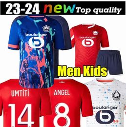 Losc Lille 2023 24 Soccer Jerseys 14 Umtiti 8 Angel Cabella J David Yazici Ounas voetbalshirt 2023 2024 weg derde 3e Maillot Men Kids Kit Equipment