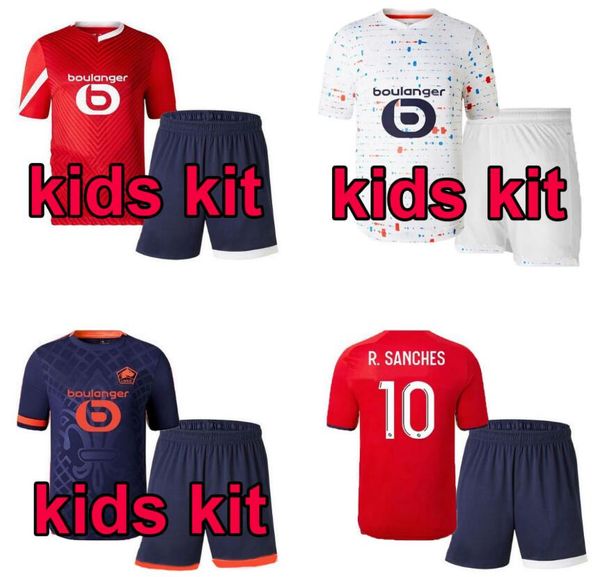 LOSC Lille 23 24 Kids Kit camisetas de fútbol 14 UMTITI 8 Angel CABELLA J DAVID YAZICI OUNAS camiseta de fútbol 2023 2024 visitante tercer tercer maillot Equipo superior