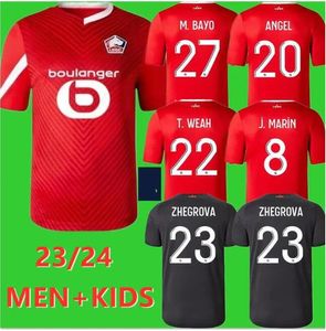 LOSC Lille 23 24 camisetas de fútbol CABELLA J DAVID YAZICI OUNAS TIAGO S. camiseta de fútbol 2023 2024 Lille Olympique M.BAYO CABELLA ANGEL maillot Kit para niños adultos Equipo 888