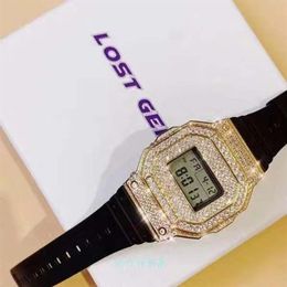 Lost General 2019 GD même hip hop super flash diamant couple montre électronique à quartz avec la plus haute qualité assurance2484