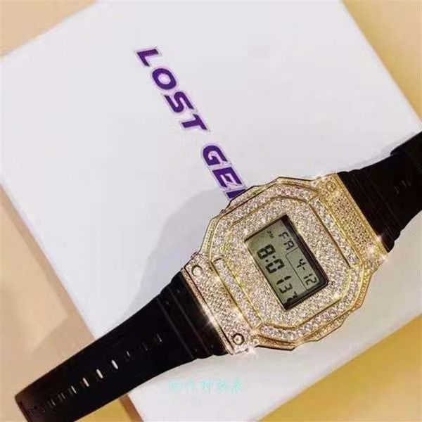 Lost General 2019 GD même hip hop super flash diamant couple montre électronique à quartz avec la plus haute qualité assurance273H