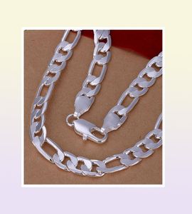 Lostpiece 2017 New Trendy Mens Sterling Silver 925 Collier Figaro Chain 12 mm 20 Fashion 925 Silver Jewelry LSPN193366642