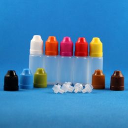100 Sets 10 ml 1/3 oz plastic druppelaar flessen met kinderproof caps LDPE vloeistoffen e cig damp juice olie 10 ml