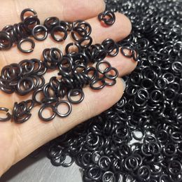 Veel 100 stks zwarte snijcirkel springring open split ringen sterke sieraden vinden fit ketens roestvrijstalen accessoires