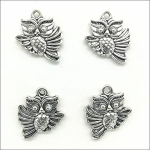 Lot de 100 breloques antiques en forme de hibou, pendentifs, résultats de bijoux pour la fabrication de bijoux, Bracelet, collier, boucles d'oreilles, 18x15mm