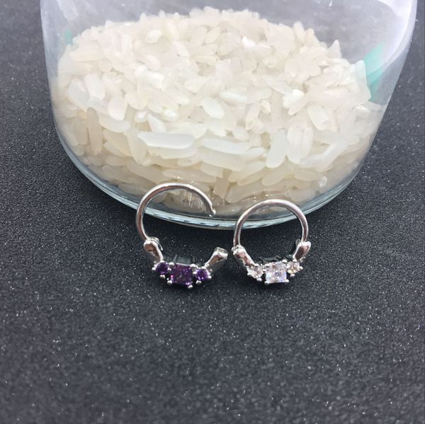 Lote 10 Uds 16g CZ Clicker aro pequeño tabique joyería nariz cuerpo piercing joyería anillo