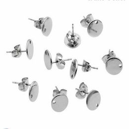 Veel 30 mm chirurgisch roestvrijstalen ronde stek oorbellen vinden benodigdheden stopzilver zilveren sieraden vinden componenten284m