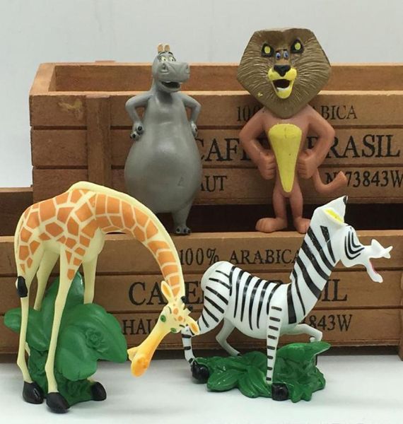 Lot 4 pièces Madagascar film Alex Gloria Marty Melman personnage PVC figurine ensemble Playset jouet poupée Figurines gâteau topper cadeau RAR6983330