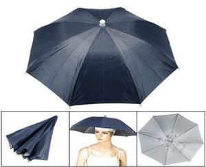 Lot 5 Hands Fishing Rain Sun Umbrella Hat Cap Navy Blue016017018