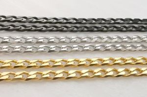 Lot 5Mètre en vrac 5 mm Blacksilver Gold en acier inoxydable Courb de liaison Chaîne de chaîne de bijoux Bijoux Bracelet Collier DIY4521711