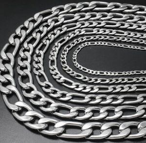 Lot 5 mètres chaîne en argent mode acier inoxydable poli 4.5mm plat NK Figaro chaîne résultats de bijoux marquage chaîne de bricolage