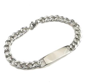 Lot 5pcs en vrac 7mm 8.5 pouces NK Link chaîne d'identité Bracelet en acier inoxydable bijoux en acier inoxydable argent pour femmes hommes cadeaux