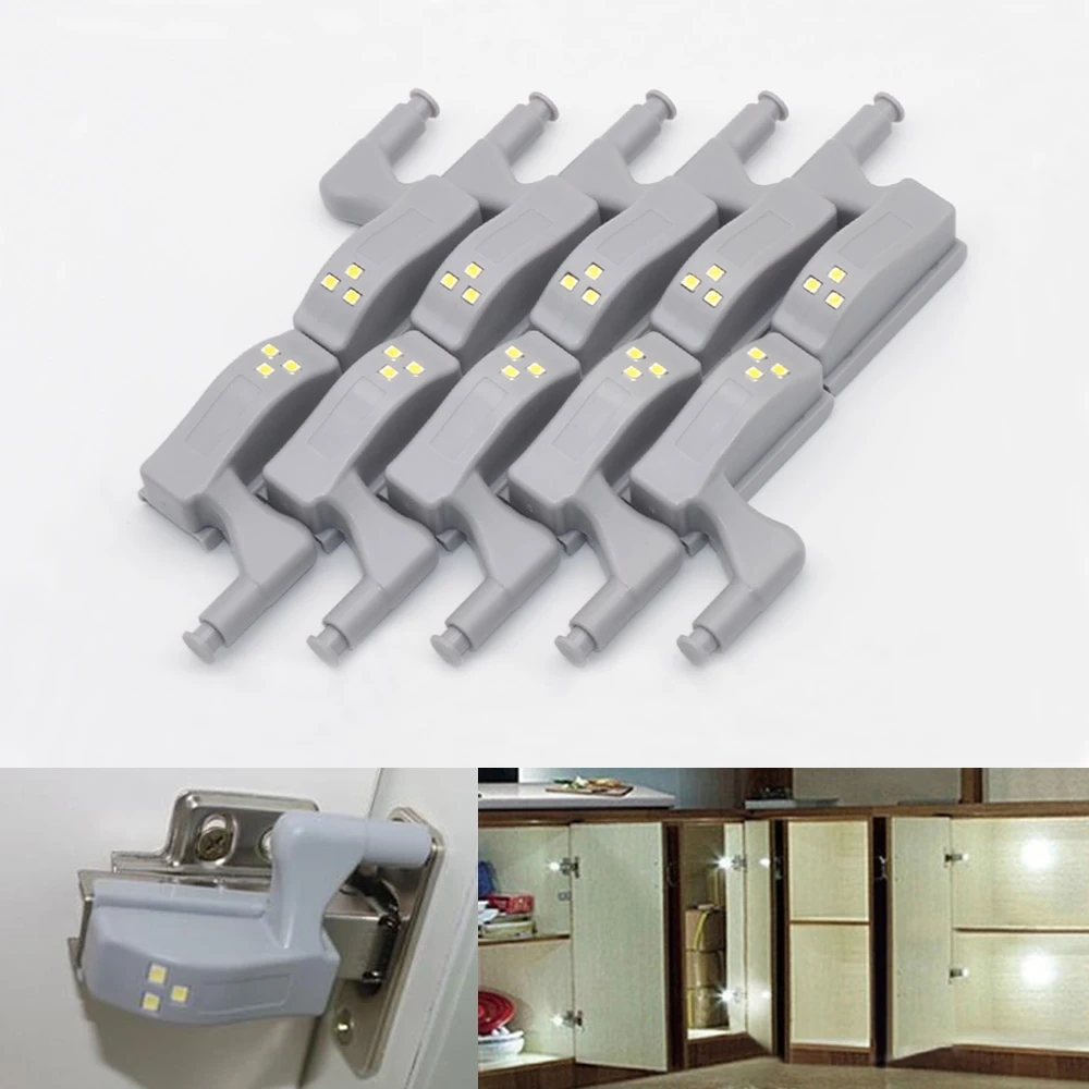 Modern LED Hinge Light for Cabinets & Wardrobes - Hydraulic Furniture Bulbing, Emergency Lamp, Universal Shoebox Design.