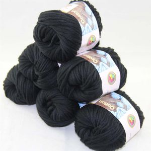 LOT de 6 boules de 50g de fil à tricoter 100% coton peigné spécial épais noir 2215280b