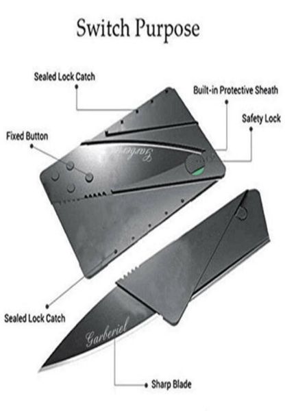 Lot Crideaux de crédit portables Portefeuille pliage de poche mince survie micro couteau 9080785