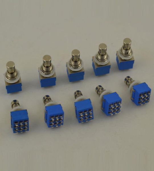 LOT10 3PDT 9pin efectos de guitarra pedal interruptor caja pie Metal True Bypass 8974895