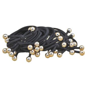 Veel 100 stks Gold Ball Hair Bands Dubbellaags Paardenstaart Houder Rubber Elastische Accessoires Meisjes Dames Tie Gom