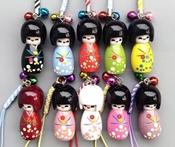 lotes de 30 x correas japonesas orientales Kokeshi para bolsos de muñecas