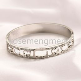 Veel stijl inlay crystal armbanden ontwerper Bracelet dames merk brief brangle 18k gouden faux lederen vrouwen minnaar polsband manchet bruiloft verjaardagsfeestje sieraden