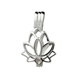 Lotusbloem Bloesem Hanger Kleine Medaillons 925 Sterling Zilver Cadeau Liefde Wens Parelkooi 5 Stuks290W