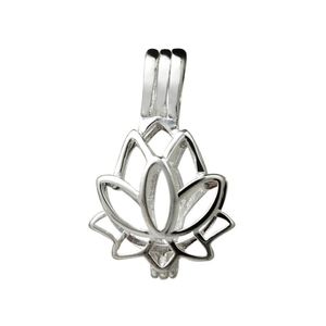 Pendentif fleur de Lotus, petits médaillons en argent Sterling 925, cadeau d'amour, Cage de perles de souhait, 5 pièces238Z