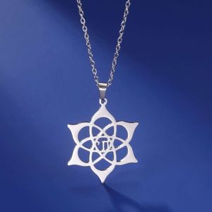 Lotus Flower ketting voor vrouwen roestvrijstalen hanger nekketting choker vintage amulet sieraden moeder s cadeaus