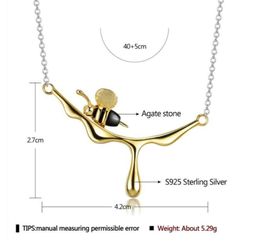 Lotus Fun 18K gouden bij en druipende honing hanger ketting echt 925 sterling zilver handgemaakte designer fijne sieraden voor dames275O5813683