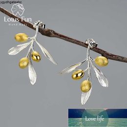 Lotus Fun Olive laisse des fruits de branche de branche inhabituelles pour femmes sterling argent déclaration bijoux de mariage tendance Nouveau prix d'usine Expert de conception qualité uqyl